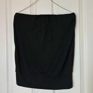 Black tube top with black Rhinestones on the front, new with the tags, size S